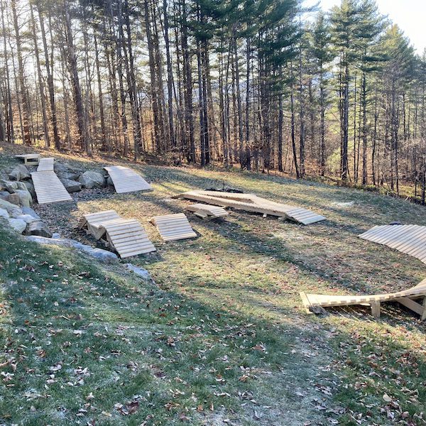 Wooden backyard pumptrack